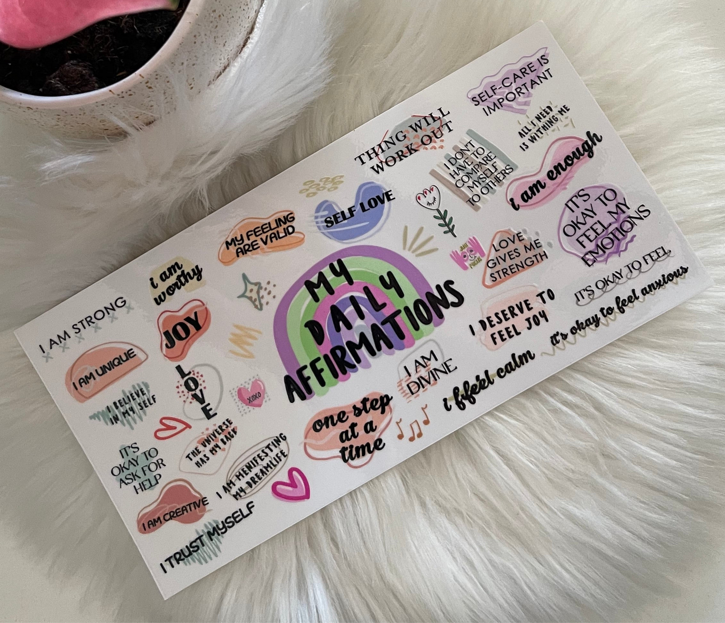 Daily affirmation cup wrap