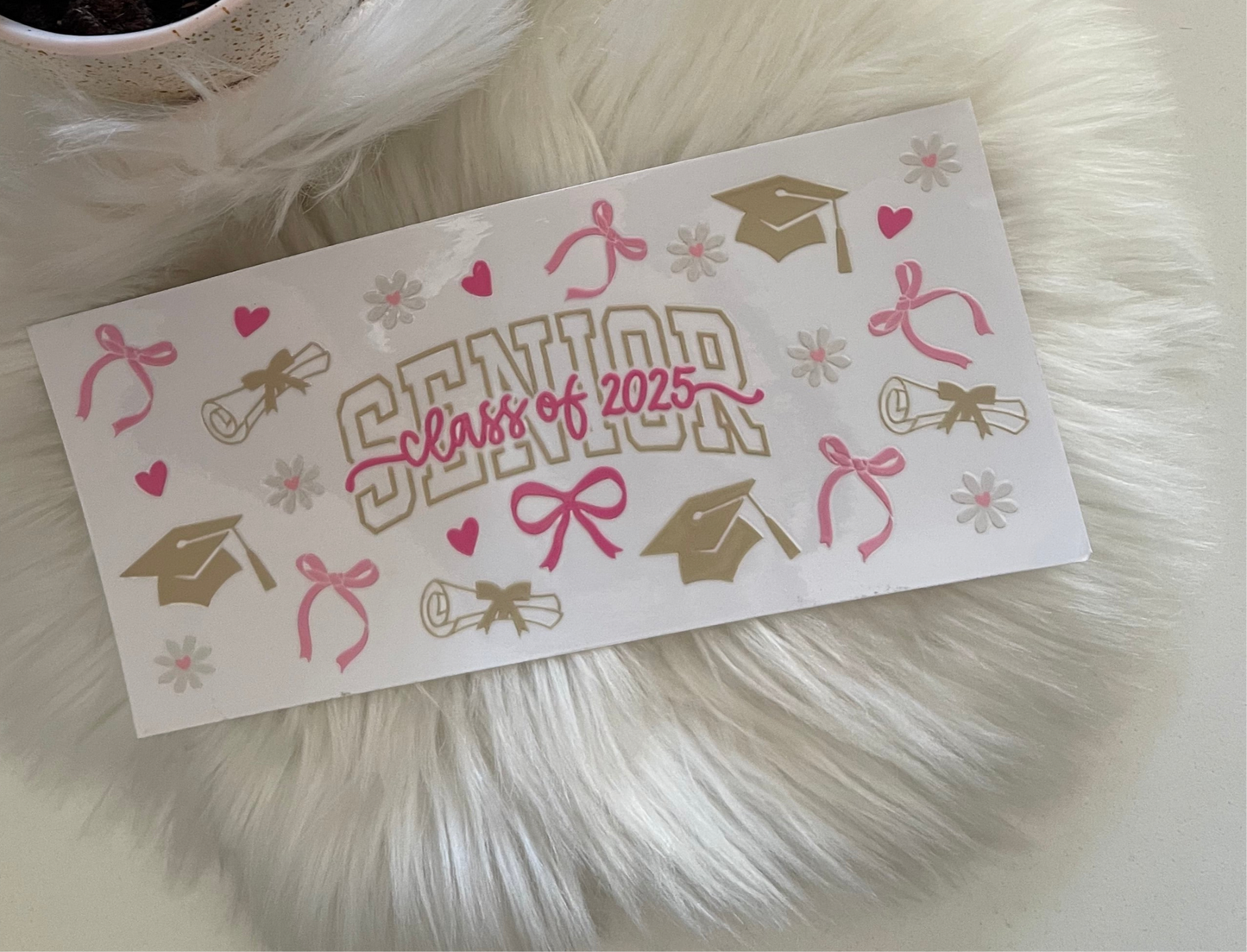 Bows and class of 2025 cup wrap