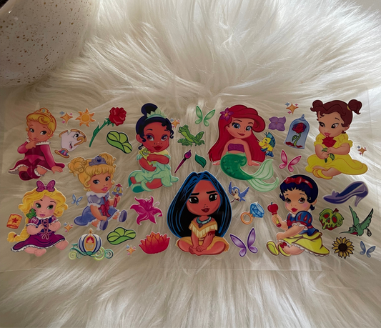 Disney baby princesses UV DTF transfers